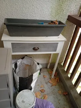 console bois tiroir