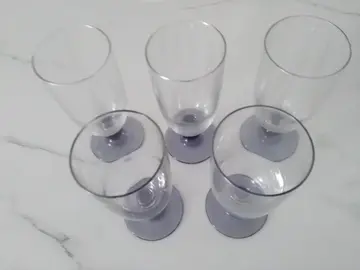 Lot de 5 Verres flûtes Art déco