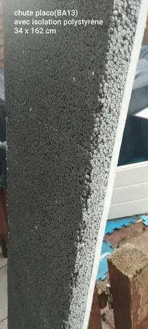 Chute placo BA13 avec isolant polystyrène