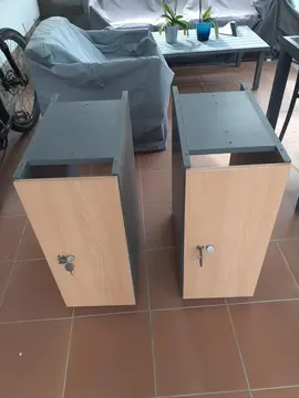 2 meubles support plateau