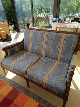 banquette bois et tissu
