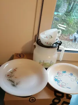 Lot arcopal et assiette enfant