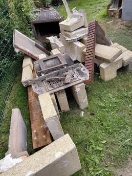 cheminée avec insert démontée