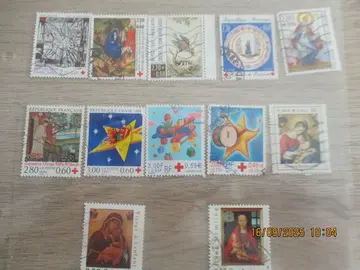 Lot 2 - 12 timbres oblitérés Croix-Rouge
