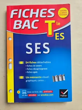 livre "fiches Bac Terminale ES - SES"