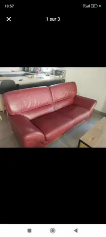 canapé cuir rouge