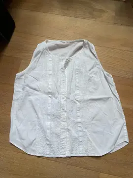chemisier sans manches femme blanc plissé