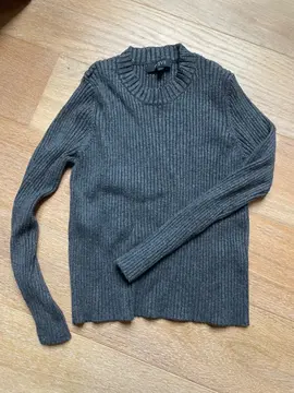 sous pull manches 3/4 gris côtelé hiver t shirt