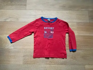t shirt manches longues enfant 5 ans rouge