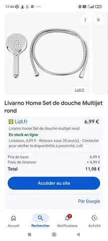 pommeau de douche plusieurs jets