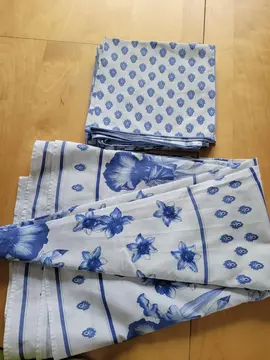 Nappe ronde et 8 serviettes