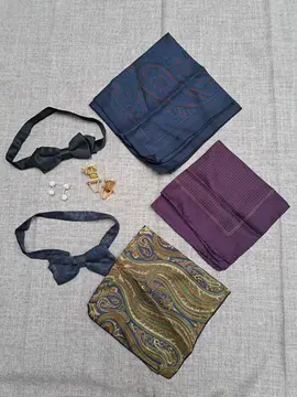 élégance masculine - pochette, nœuds pap, boutons de manchette