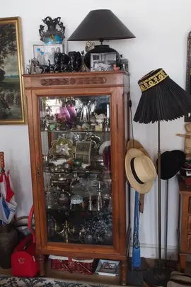 Vitrine ancienne en bois et verre
