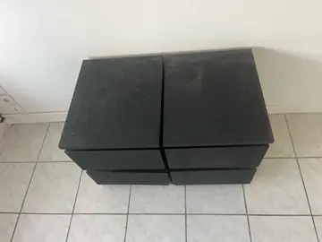 lot de 2 tables de chevet noires mattes