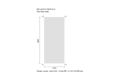 3 panneaux verres trempés sécurit 10 mm