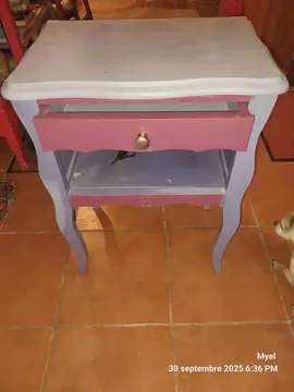 table de chevet repeinte