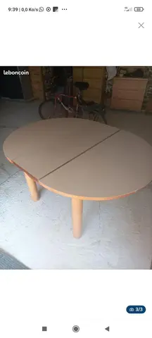 table en bois ronde avec rallonge