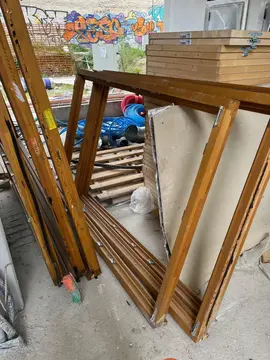Chassis fenetre bois grands formats (avec seulement quelques vitrages)