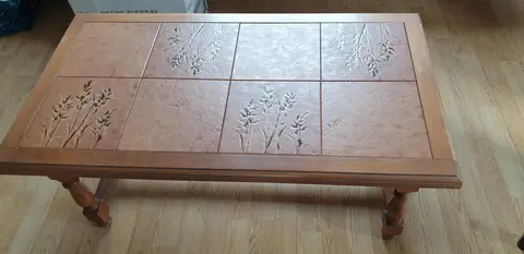 table salon bois + carrelage