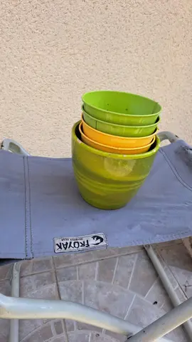 5 pots de fleurs terre cuite et métal