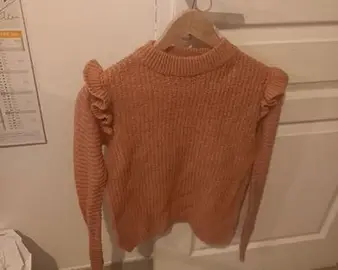 Pull en laine marron manche long bon état laver pour ados fille 12 ans marque kiabi