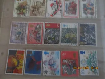 15 timbres Noêl Grande-Bretagne