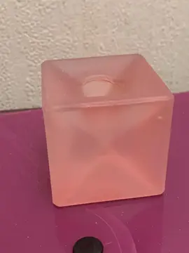 petit bougeoir rose en pâte de verre