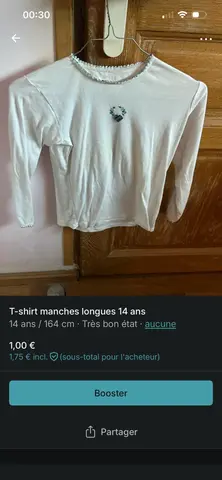 T-shirt manches longues 14 ans