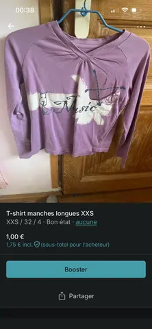 T-shirt manches longues XXS