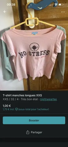 T-shirt manches longues XXS