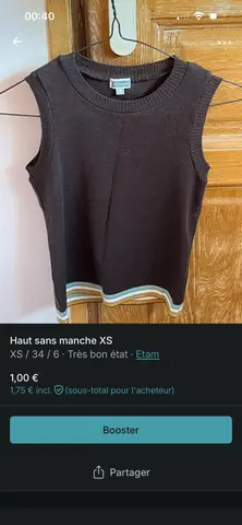 Haut sans manche XS