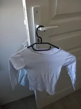 T-shirt manche longue blanc laver pour enfant fille et garçon taille 4/5 ans