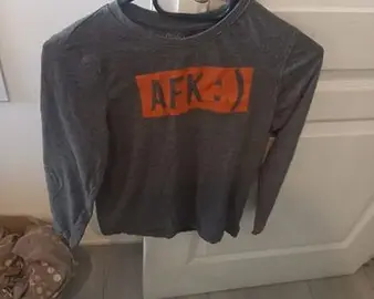 T Hirt gris et orange enfant garçon laver taille 10 ans
