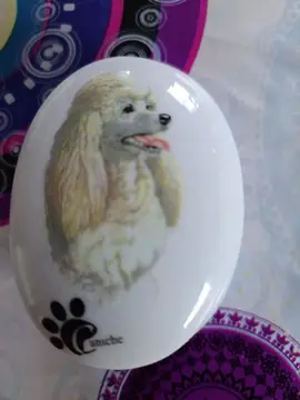 boite bijoux caniche en porcelaine