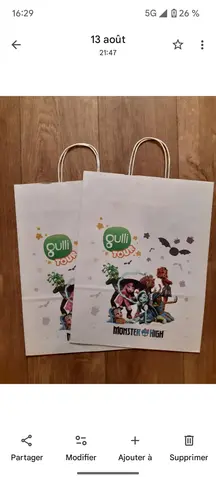 2 sacs en papier