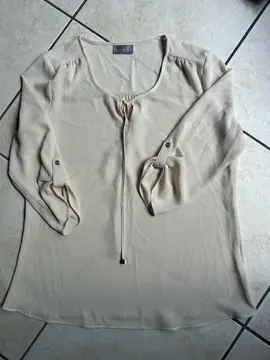 chemise beige manche 3/4 taille M