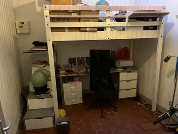 Ensemble mezzanine/lit - bureau - rangements