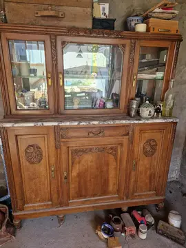 buffet haut plaque en marbre 2 parties