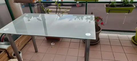 Table plateau verre trempé