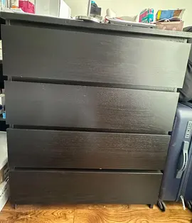Deux Commodes ikea marron (4 tiroirs, 80x100 cm et 3 tiroirs, 80x78 cm)