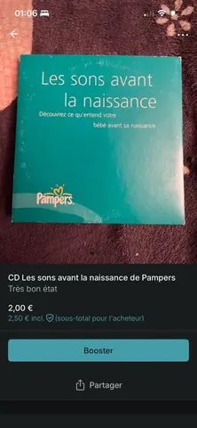 CD Les sons avant la naissance de Pampers