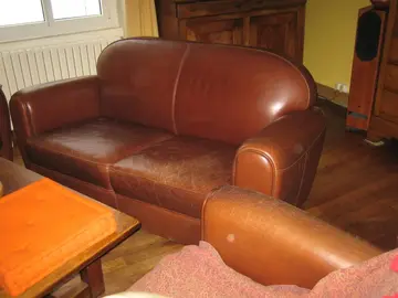 Canapé + 2 fauteuils cuir