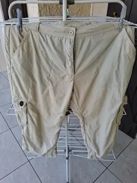 Pantacourt Femme blanc cassé Taille 48
