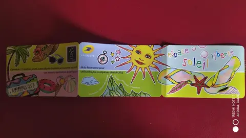 carnet de timbres vacances, liberté, soleil