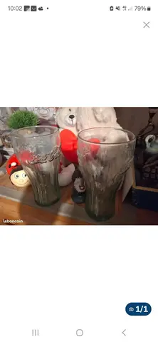 2 Verres Coca-Cola couleur vert