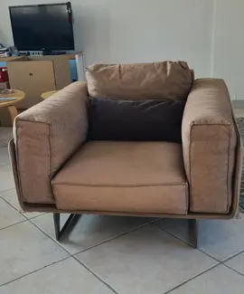fauteuil roche bobois piettement acier hors tout 105x98