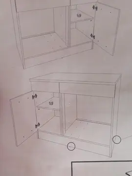 meuble d'appoint blanc et gris - état moyen