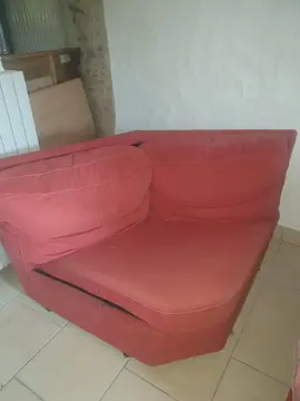 canapé angle rouge