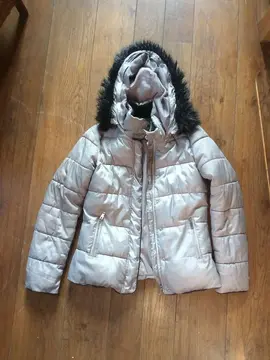 Doudoune gris métalisé, taille 34/14-16 ans