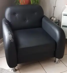 Fauteuil similicuir noir